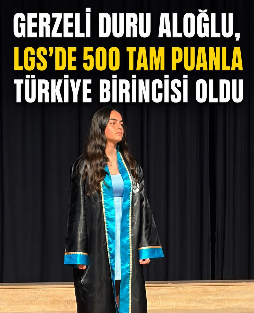 Gerzeli Duru Aloğlu, LGS’de 500 Tam Puan Alarak Türkiye Birincileri Arasında Yer Aldı