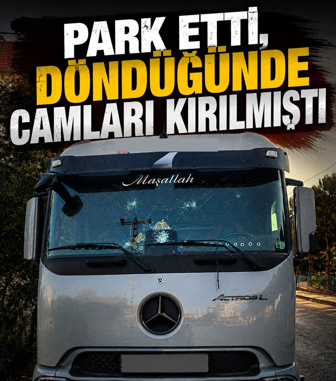 Gerze’de park halindeki tırın camı taşlandı: Sürücü tanık arıyor